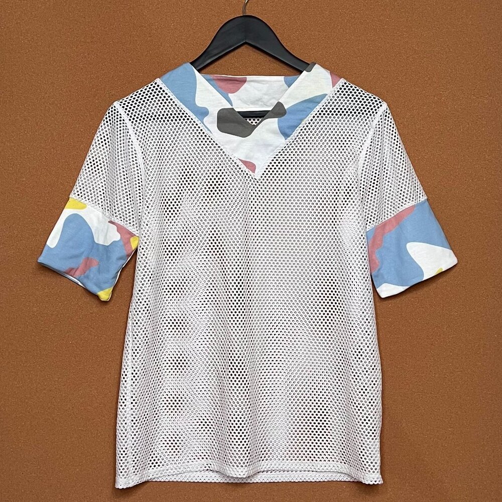 Mens White Mesh Top
